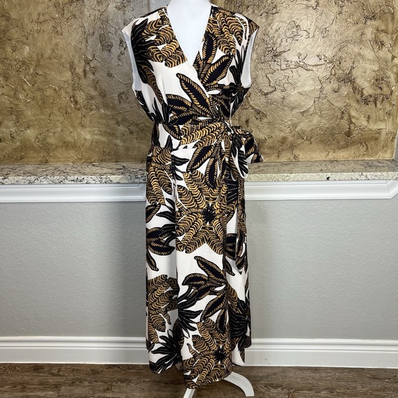 Marie Oliver Dresses & Skirts - Marie Oliver Polly Wrap Dress Women's XS Floral Maxi V-neck Sleeveless 52"